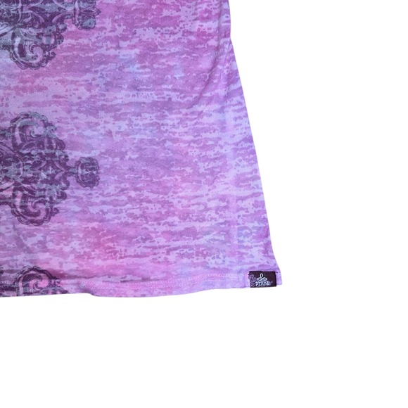 Prana XL Pink Purple Graphic Yoga Hiking Tee Boho Athleisure USA - Picture 5 of 5